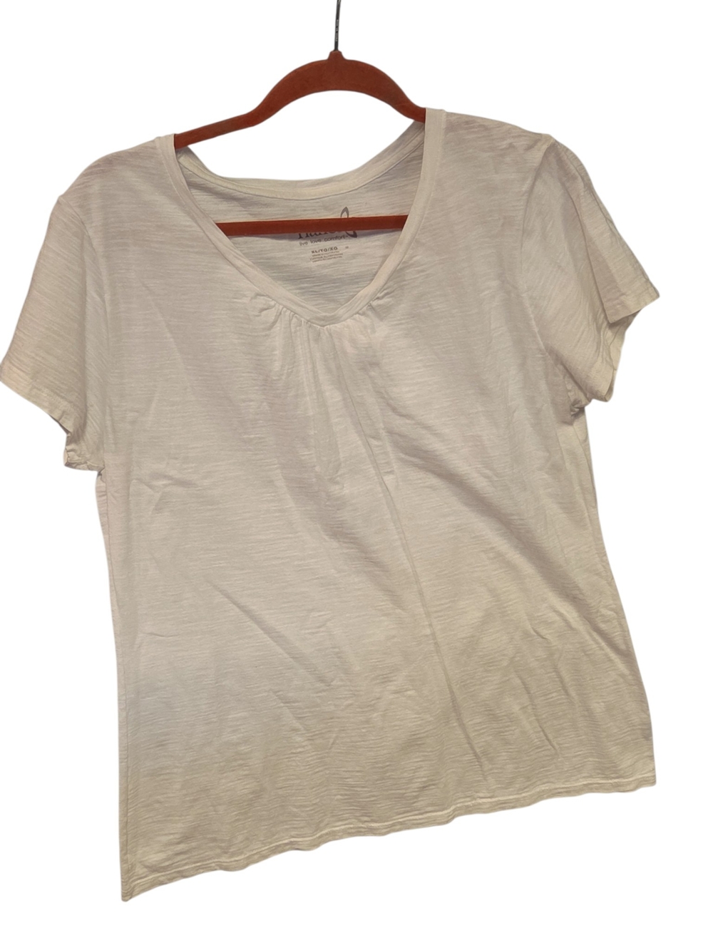 Hanes Women's White V-Neck Short Sleeve Tee